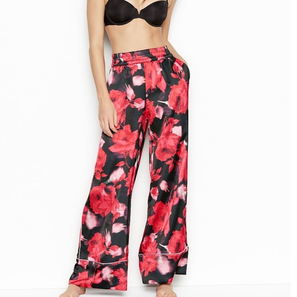 Victoria's Secret Other - Victoria's Secret Floral Satin Pajama Pants - XL